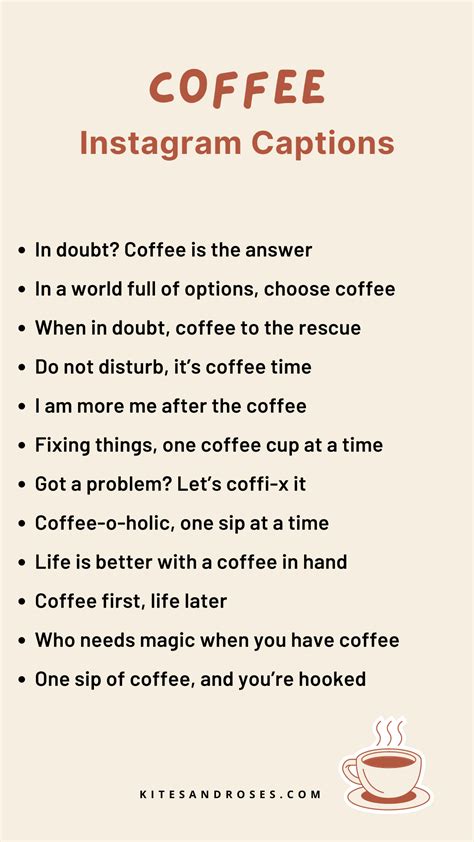 37+ Short Coffee Captions For Instagram [With Quotes] - Kites and Roses ...