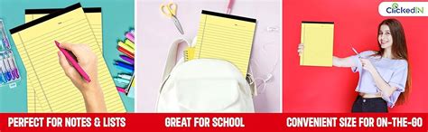 Clickedin - Notepads for Office, Premium 60 GSM Paper A4 Size Legal ...