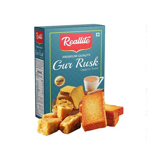 Reallite Baked Jaggery Toast - Gur Rusk | No Preservatives - Fibre Rich ...