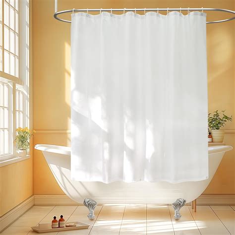 Amazon.com: Seenus Waterproof Fabric Short Shower Curtain Liner with 3 ...