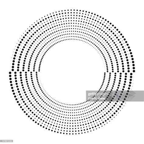 Opposite Orbits Of Fading Semicircle Sections Made Of Duotone Dots High ...