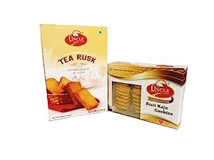 Mr Uncle Tea Rusk (600 Gm) + Fruit Kaju Cookies (200 Gm) Pack Of 2 ...