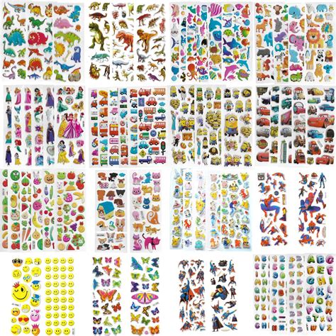 Buy 72 Sheets 3D Puffy Sticerks Kids-Toddlers 1000+ Assorted Mix ...