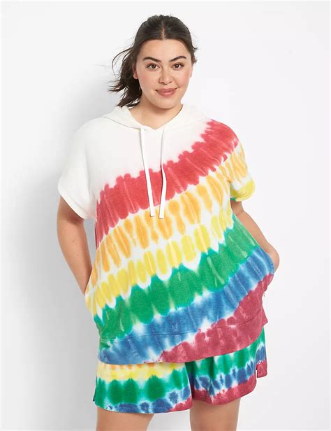 Short Sleeve Hooded Sweatshirt S 11 | LaneBryant