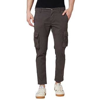Buy Spykar Mid Rise Cargo Grey Trousers for Men (Size: 32)-MTRCG1BD002 ...