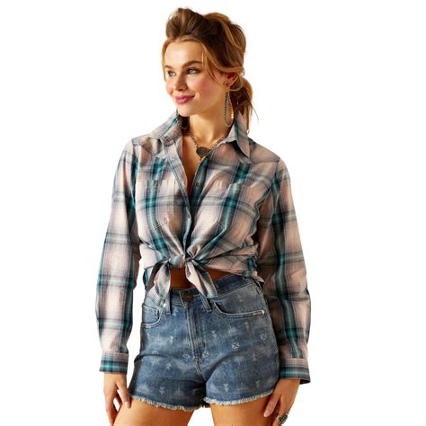 Ariat Real Billie Jean Womens Long Sleeved Shirt - Tomboy Plaid ...
