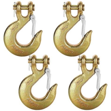 Buy 4 Pack 3/8 Inch Clevis Slip Hook, Clevis Safety Hook with Safety ...