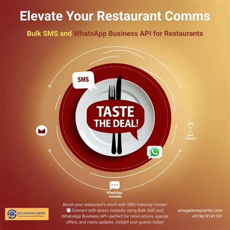 Bulk SMS & WhatsApp Business API for Restaurants | SMSGatewayCenter India