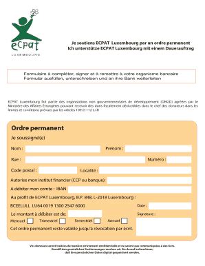 Fillable Online ecpat Ordre permanent - ecpat.lu Fax Email Print ...