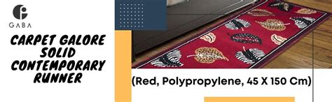 Carpet Galore Solid Contemporary Runner (Red, Polypropylene, 45 X 150 ...