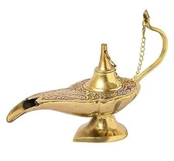 Buy ABB Store Aladdin Chirag Lamp, Pure Brass, Hand Crafted, Home ...