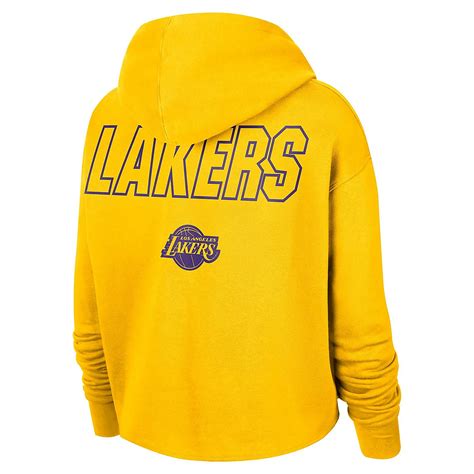 Nike Los Angeles Lakers Courtside Cropped Pullover Hoodie | Academy