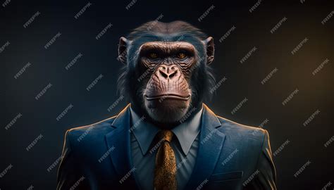 Premium Photo | A monkey in a suit with a man in a suit