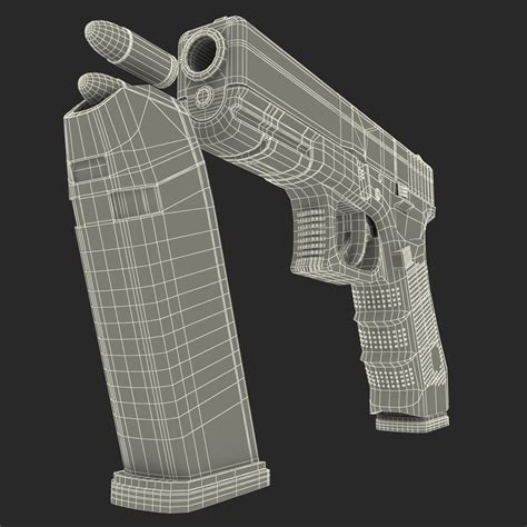 3D Glock 17 Semi Automatic Pistol Black | 3D Molier International
