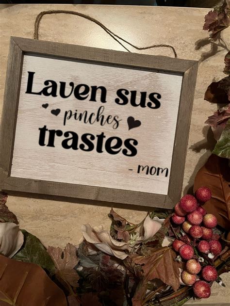 Laven Sus Pinches Trastes Spanish Kitchen Sign Mexican - Etsy