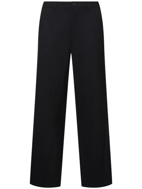 Wide twist wool blend pinstripe pants - SUNFLOWER - Men | Luisaviaroma