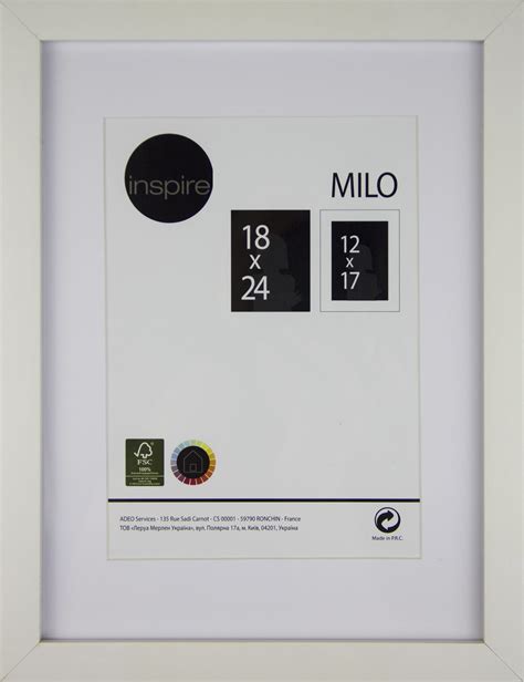 Ramka na zdjęcia Milo 18 x 24 cm biała MDF Inspire - Leroy Merlin