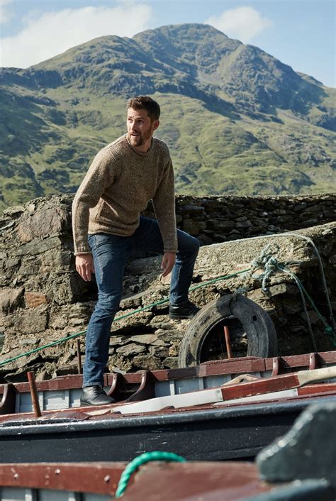 Raheen Tweed Roll Neck Mens Merino Wool Sweater - Oat