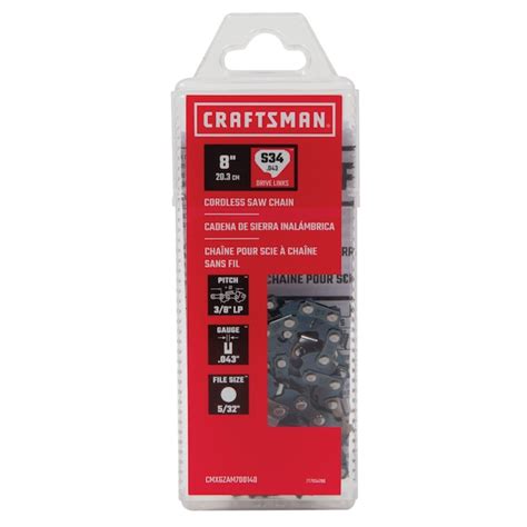 CRAFTSMAN 34 Link Replacement Chainsaw Chain For 8-in, 0.043-in Gauge ...