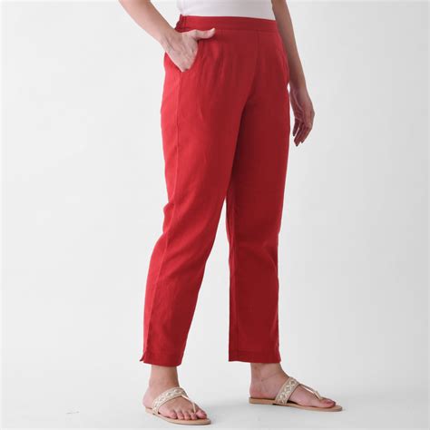 Buy Red Cotton AMPM Pants | Rustorange
