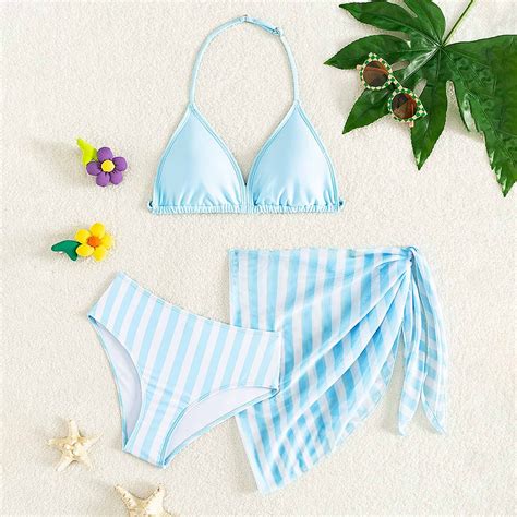 Girls Bathing Suits Girl's 3 Piece Bikini Bathing Suit with Cover Up ...