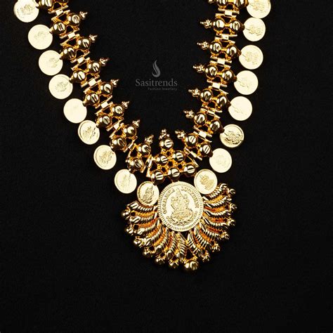 Micro Gold Plated Lakshmi Kasu Coin Necklace with Lakshmi Pendant ...