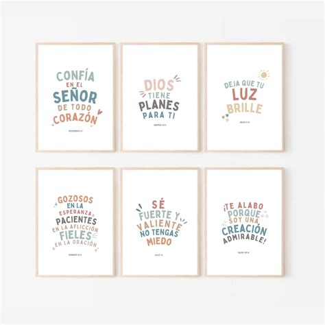 Spanish Kids Bible Verse Wall Art, Scripture Posters, Church Sunday ...