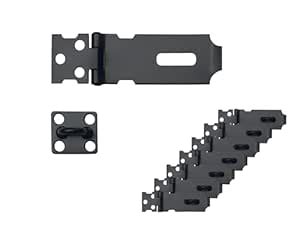 QCAA Safety HASP with Fixed Staple Steel Construction, 2", Black, 8 ...