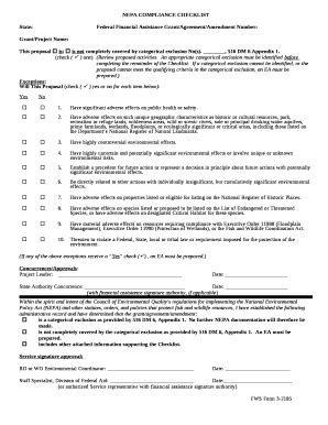 NEPA Compliance Checklist - Blank Fillable Template | Fill Out, Print ...