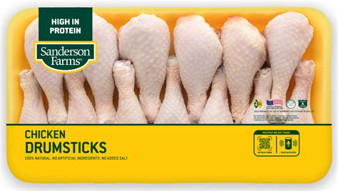 Sanderson Farms Fresh Chicken Drumsticks, Family Pack, 20g Protein, 4oz ...