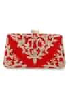 Buy Red Sequins Zardosi Embellished Box Clutch With Wrist Loop by NR BY ...