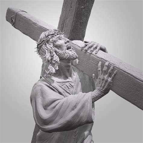 Jesus Carrying The Cross Statue Jesus Falls While Carrying His Cross