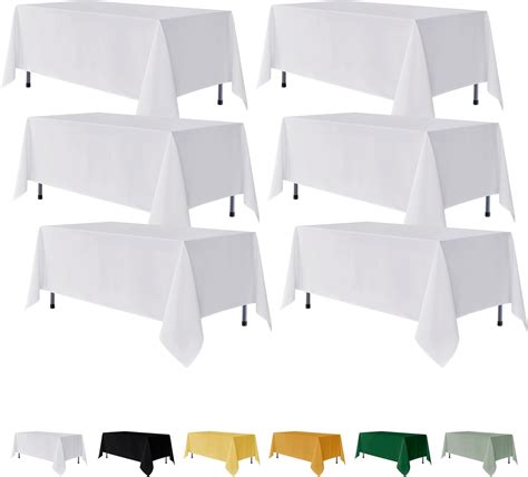 Amazon.com: Fitable 6 Pack White Rectangle Table Clothes - 70 x 120 ...