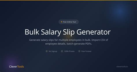 Bulk Salary Slip Generator - Free, CSV Import | CleverTools