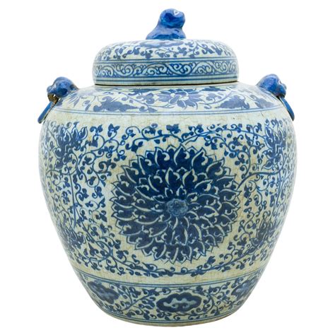 Pair of Chinese Blue and White Ginger Jars at 1stDibs