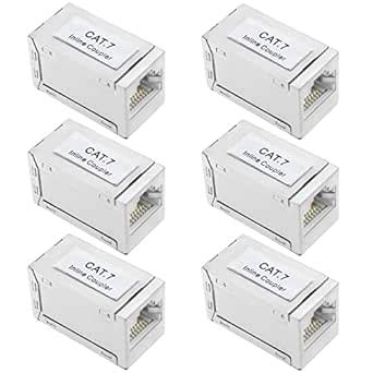 6PCS RJ45 Coupler Cat7 Shielded Female to Female Connector Ethernet ...