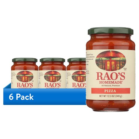 (6 pack) Rao's Homemade Pizza Sauce, 12.3oz - All Natural, Slow ...