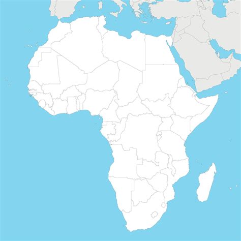 Africa blank map to label