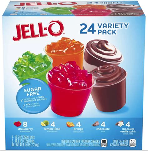Variety Pack of Jell-O Sugar Free Dessert Cups (24 India | Ubuy