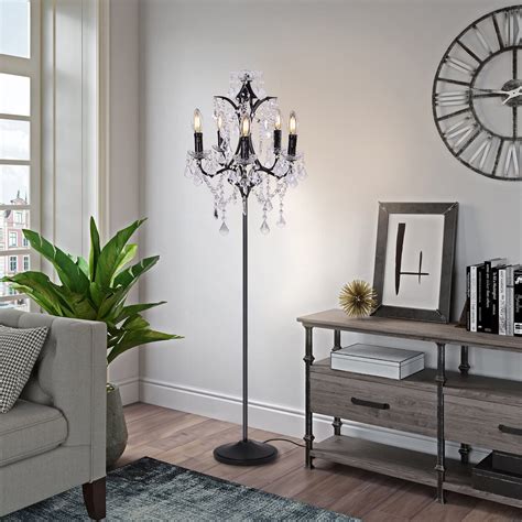 Chandelier Floor Lamp Black O'NEELDY 1x Black Gold Floor Lamp,1x Outer