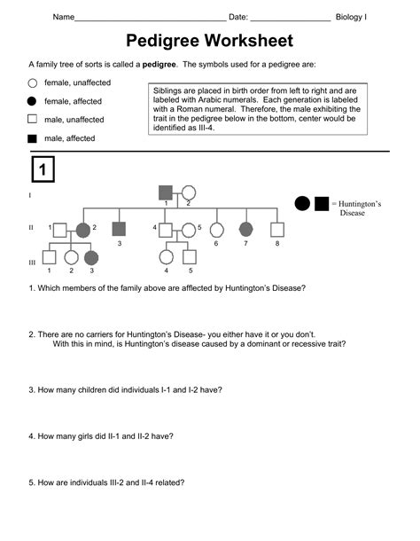 Constructing and Interpreting Human Pedigrees Activity (Earlobes ...