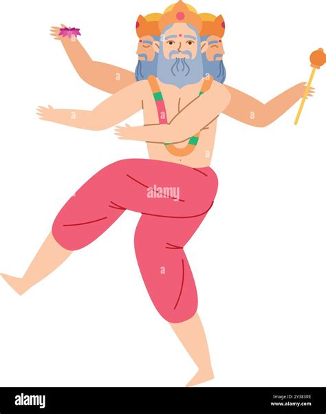ancient indian hindu god brahma isolated Stock Vector Image & Art - Alamy