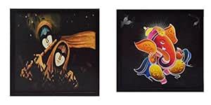 eCraftIndia 'Lord Ganesha and Radha Krishna' UV Art Painting (Synthetic ...