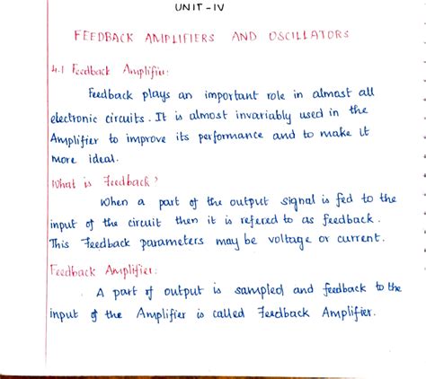 Unit IV - Power Amplifiers EDC Notes - UNIT FEEDBACK AMPLIFIERS AND ...