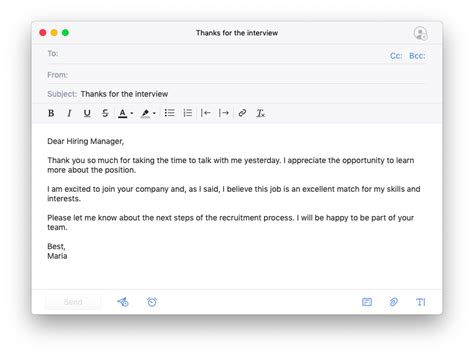 Thank You Email After Interview 的图像结果