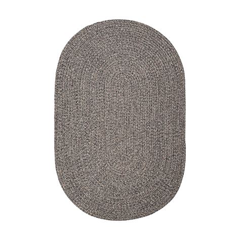 Rhody Rug 2 X 3 (ft) Braided Graphite Oval Indoor/Outdoor Geometric ...
