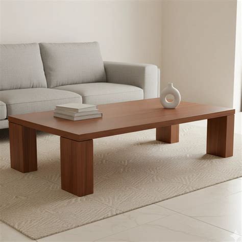 Lustre Teak Wood Centre Table (Teak) – DZYN Furnitures