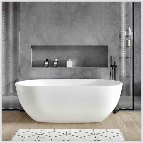 Buy EVIVA Clair 60-Inch Acrylic Bathtub Non-Slip Deep Soaking Bathtub ...