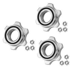 ibasenice 12pcs Collar Nut for Barbell Dumbbell Weight Lifting Double ...