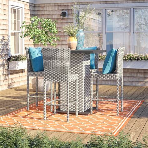 Dreamline Outdoor Bar Sets Garden Patio Bar Sets 1+4 4 Chairs and 1 ...